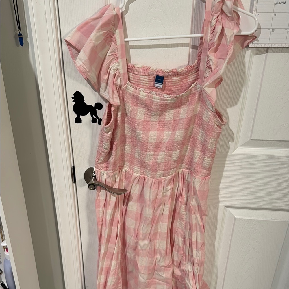 Old Navy Pink Plaid Stylish Dress